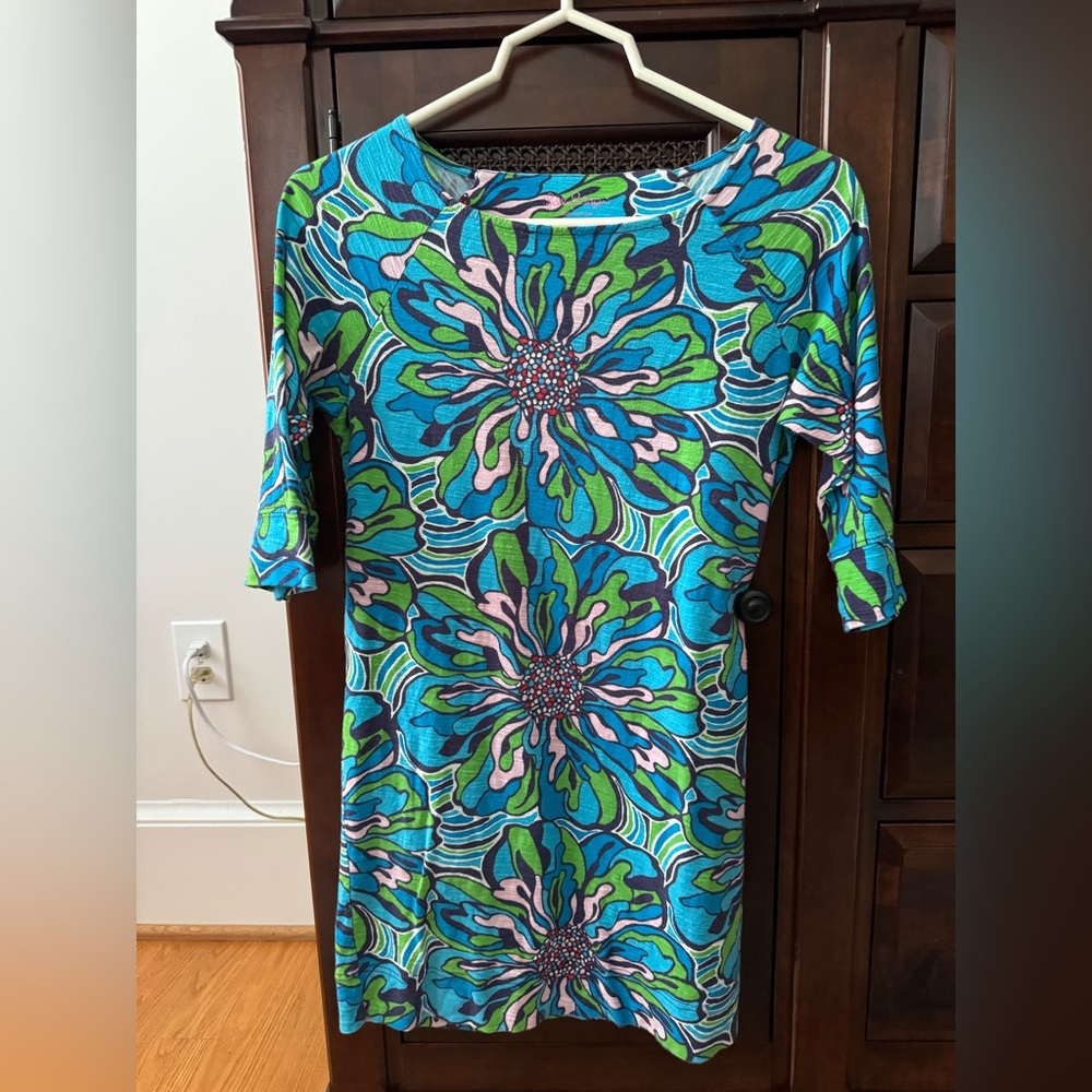 Lilly Pulitzer Blue and Green Cotton Dress